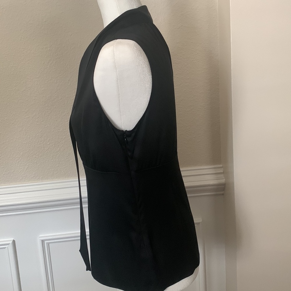 Antonio Melani Black Tie Neck Blouse - Picture 7 of 10